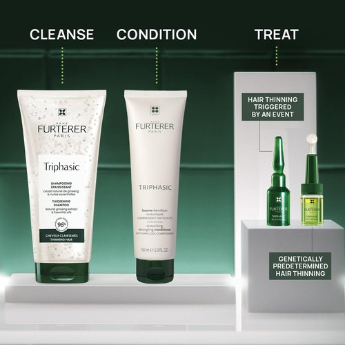 Rene Furterer TRIPHASIC Thickening Shampoo – For Thinning Hair – Improves hair density & strength – Scalp Nutrition – Rosemary Oil - For Men & Women - Color Safe - 6.7 fl. Oz