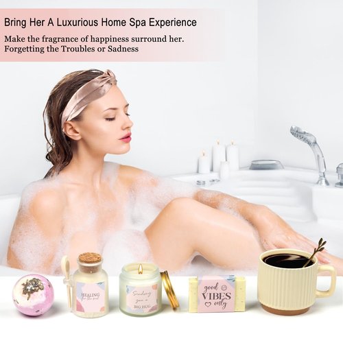 Care Package for Women, Get Well Soon Spa Gift Baskets for Woman, Get Well Gifts for Women After Surgery, Sympathy Self Care Thinking of You Gifts for Womens, Relaxation Bath Sets for Woman Gift