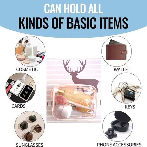 2pcs Clear PVC Toiletry Bag Transparent Waterproof Cosmetic Bag Minimalism Makeup Bag Small neat Cosmetic Pouch Summer Beach Purses Organize (Smile White)