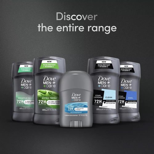 Dove Men+Care Dry Spray Antiperspirant for Men 4-Pack (3.8 Oz Ea) + Travel Deodorant Stick (0.5 Oz) – 72H Protection, Long-Lasting Clean Comfort Fragrance