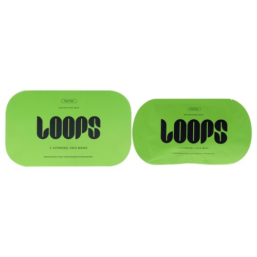 Loops FRESH PEEL - Resurfacing Hydrogel Face Mask - Gently Exfoliate, Polish, Clarify and Brighten for Renewed Skin - 5 Pc