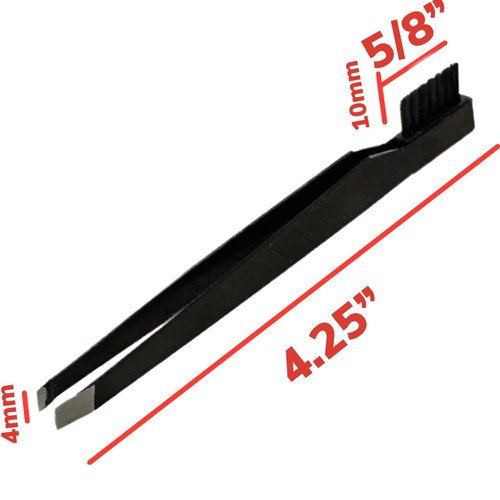 1pc Tweezer & Brush Combo Grooming Tool for Men & Women - Tweezing Eyebrows DIY Professional Makeup Artists Travel Purse Makeup Bag Essential 2 in 1 tweezers – Tweezer on One End, Brush on Other End