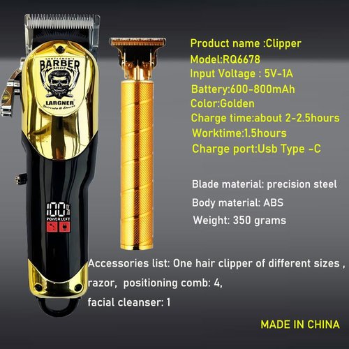 Largner Hair Clippers for Men Professional, Cordless Beard Trimmer & Electric Razor Shavers for Men, Rechargeable 3 Piece Barber Hair Cutting Kit LED Display Men's Grooming Kit