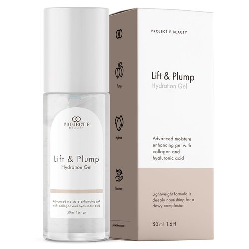 Project E Beauty Lift & Plump Hydration Gel 24-Hour Hydration | Anti-Aging Brightening Treatment | Hydrating & Moisturizing Facial Skincare | Anti-Wrinkle | For Dry or Rough Skin | 50ml