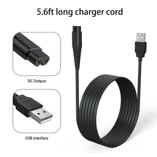 USB Charging Cable Cord for oneisall Low Noise Dog Clippers Model RFC-676 Only- Fit for oneisall Rechargeable Stainless Steel Blade Pet Shaver