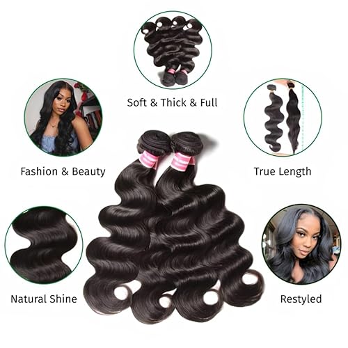 UNICE Malaysian Body Wave Human Hair Weave 3 Bundles 100% Unprocessed Virgin Human Hair Weave Sew In Human Hair Extensions Natural Color 14 16 18 inches