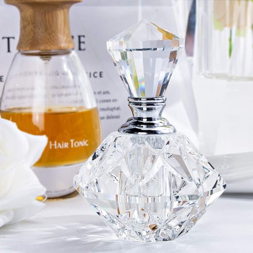 H&D Clear Carved Empty Refillable Perfume Bottle