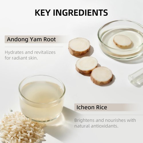 DEEOM Real Yam Brightening Cleanser, Gentle Foaming Face Wash for Sensitive Skin with Rice Water, Hydrating & Deep Pore Cleansing, Korean Skincare, 6.76 oz