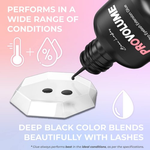 Sky Glue S+ 2 Pack & Pro Volume Eyelash Extension Glue | Professional Black Adhesive | Long Lasting Semi Permanent Lash Extensions | Super Strong & Fast Drying (1-2s) | 7+ Weeks Retention | 3 x 5ml