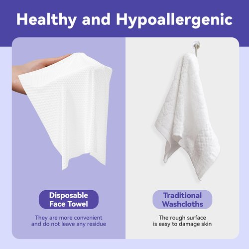 Jolly Care Face Towels Disposable, Face Towelette Disposable, Soft Disposable Face Towel for Makeup Remover, Thick Face Cloths for Women Cleansing, Skin Care, 7.8"×7.8", 80 Count (4 Pack)