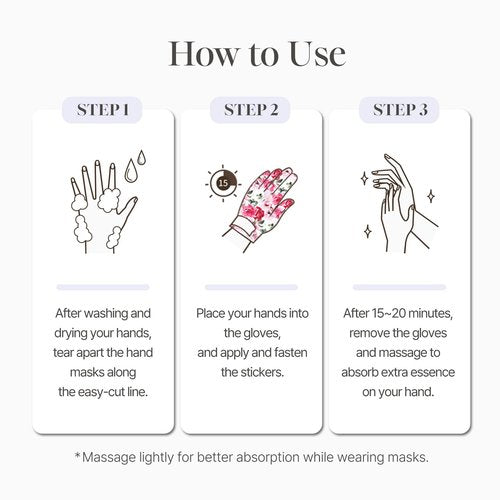 Koelf Rose Petal Satin Hand Mask (10pairs) - Intensive Nourishing, Moisturizing Gloves, Rose Scented Hand Repair Masks with Peptide, Collagen, Shea Butter for Silky Smooth Skin, Hand Treatment