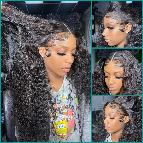 BeautyGrace 30 Inch Deep Wave Lace Front Wigs Human Hair 13x4 Deep Curly Wave Lace Frontal Wigs Human Hair Brazilian Virgin Human Hair Wigs for Fashion Women Natural Color(30Inch)