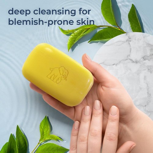 Natural Elephant Dead Sea Sulfur Soap 4.4 oz with Dead Sea Salt, Aloe Vera, Sulphur Face and Body Cleanser Bar for All Skin Types (6 Pack (26.4 oz Total))