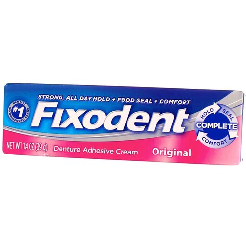 Fixodent Denture Adhesive Cream Original 1.4 Ounce (41ml) (6 Pack)