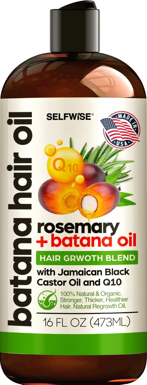 Batana Oil for Hair Growth - 100% Pure, Organic, Cold-Pressed, Unrefined from Honduras by Dr. Sebi - Natural, Vegan for Strong Roots and Thick Hair - Wild Growth for Hair, 16oz
