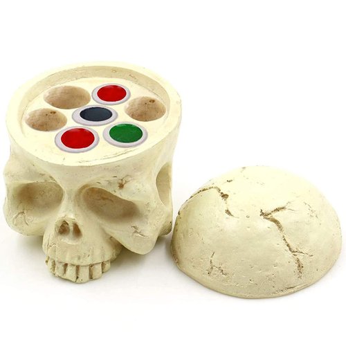 Skull Tattoo Ink Cup Holder - Yangna Skull Head Tattoo Ink Cap Holder 7 Holes Stand Hard Resin Pigment Cap Holder