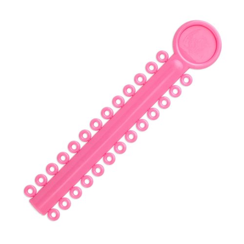 Practicon Orthodontic Ligature Ties, 1040 Elastic Bands for Braces, Elastomeric O-Rings, Rubber Bands for Brackets, Light Pink