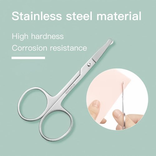 4-Pack Nose Hair Scissors Premium, featuring Curved Safety Blades and Rounded Tips, are Ideal for Trimming Nose Hair, Eyebrows, and More