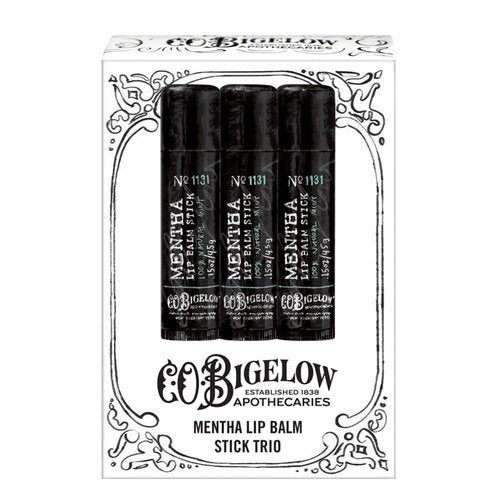 C.O. Bigelow Mentha Lip Balm Sticks, Pack of 3 Bulk Lip Balm Sticks with Shea Butter & Peppermint Oil, 0.15 oz