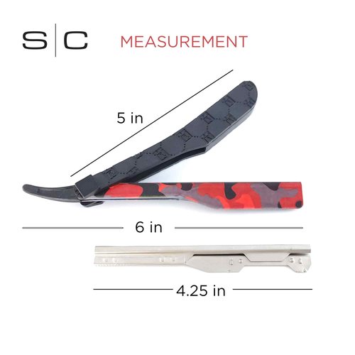 StyleCraft x Deluxe Line Professional Barber Straight Razor Camo Red (Blade not included)