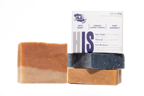 ILS Soap co - HIS Mix (3 Formulas for the man on the go Post Workout, Date Night & The Go-To) All Natural Bar Soap for All Skin Types - Plant Based, Cold Process and Handmade in the USA (3 Pack)