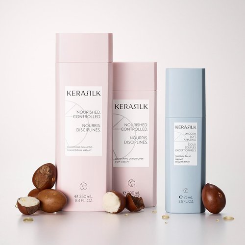 KERASILK Taming Balm | Nourishes & Hydrates Strands | Instantly Smooths & Softens Hair | With Heat Protection | For Coarse, Frizzy & Unruly Hair | 75ml