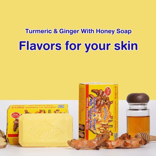 ASANTEE Tumeric & Ginger With Honey Cleansing Soap (Pack of 6)