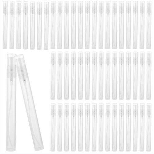 QTLCOHD 120 Pcs 10 ml Mini Spray Bottle, Perfume Sample Bottles, Empty Plastic Refillable Atomizer Fine Mist Portable Spray Bottle for Travel Perfume Essential Oil
