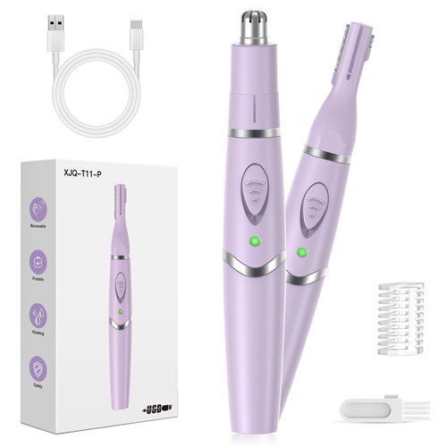 Yinowt Ear and Nose Hair Trimmer for Women, 2025 Professional Painless 2 in 1 USB Rechargeable Eyebrow & Facial Hair Trimmer, Precision Tool with Powerful Motor and Dual-Edge Blades, IPX7 Waterproof