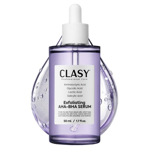 Clasy Care Aha Bha Peeling Serum – Skin Tone Equalizing Exfoliating Serum with Salicylic & Glycolic Acid for Brightening & Anti-Aging, 50 ml