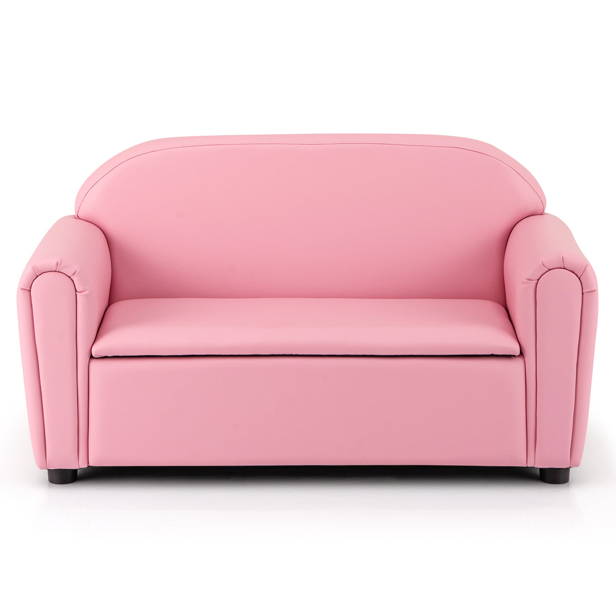 Kids 2-Seat Sofa Armrest Chair with Storage - Pink, Durable & Comfortable