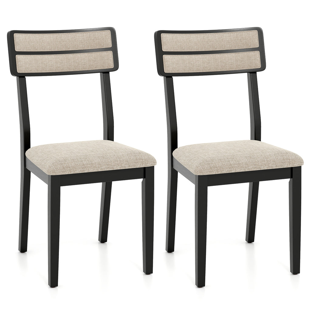 Dining Chairs Set of 2 with Tilt Backrest – Black
