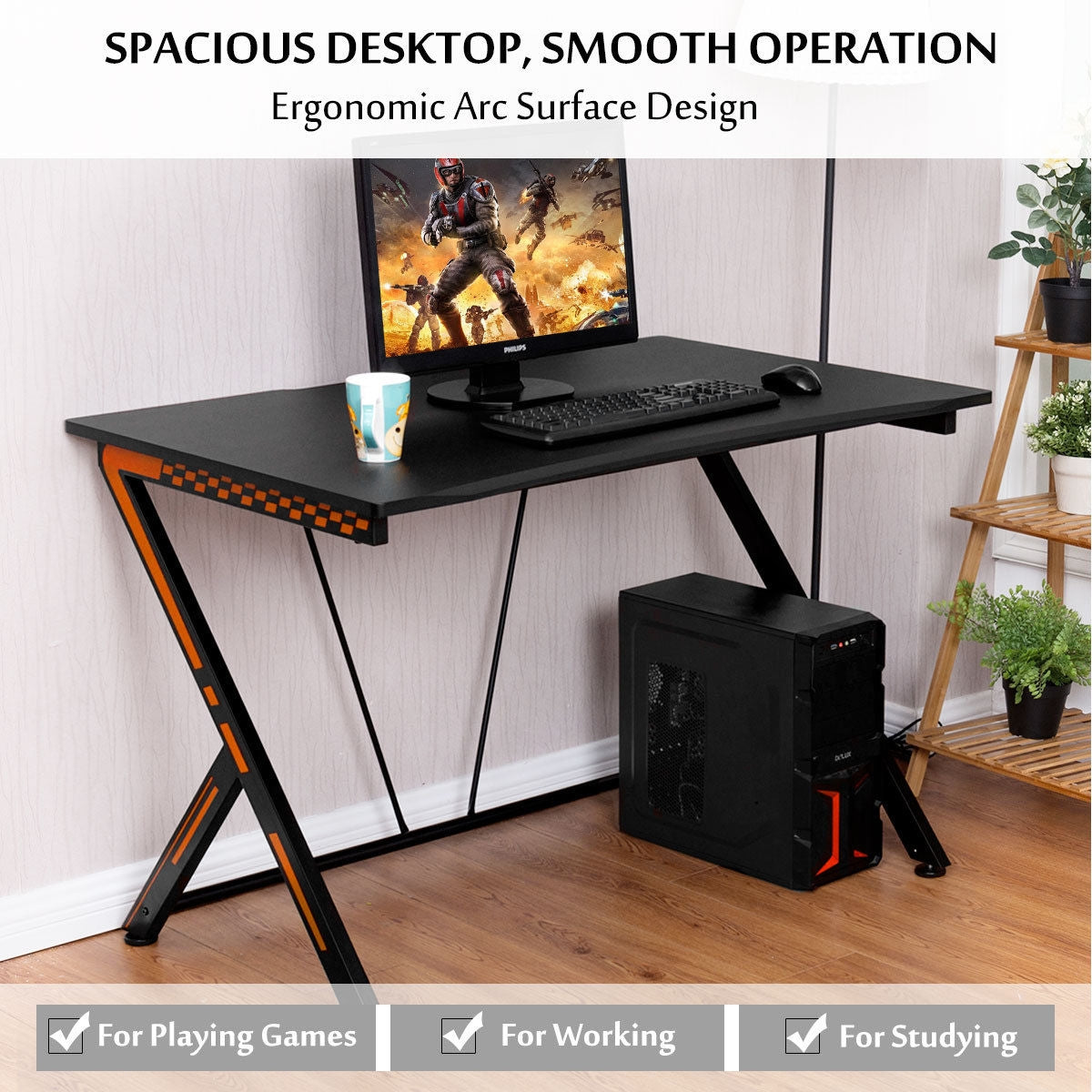 Modern Computer Desk for Small Spaces - Ergonomic Study Desk