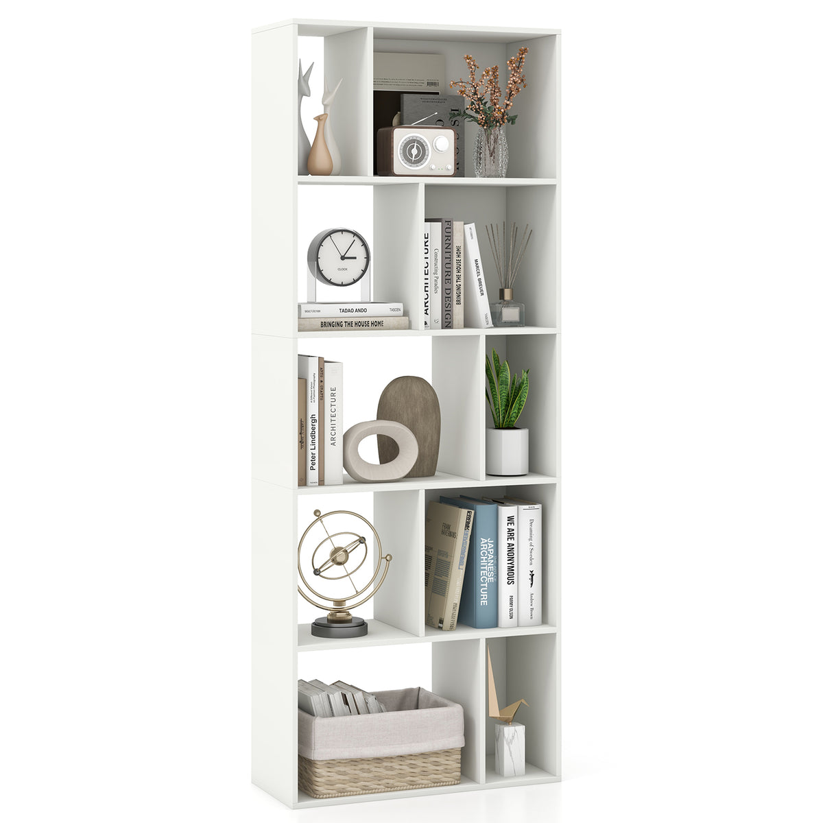 63-Inch 10-Cube Bookshelf, White