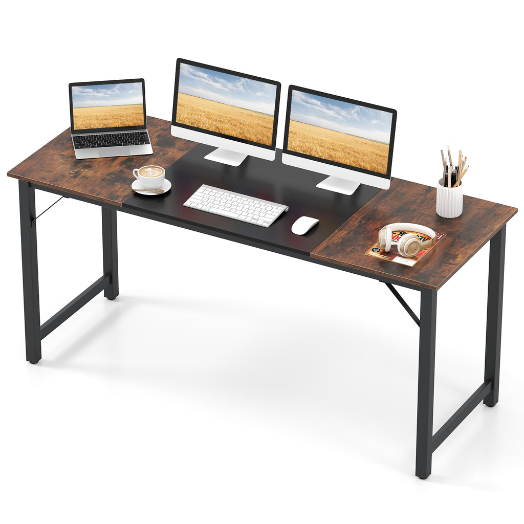 63 Inch Computer Desk with Steel Frame - Spacious Desk