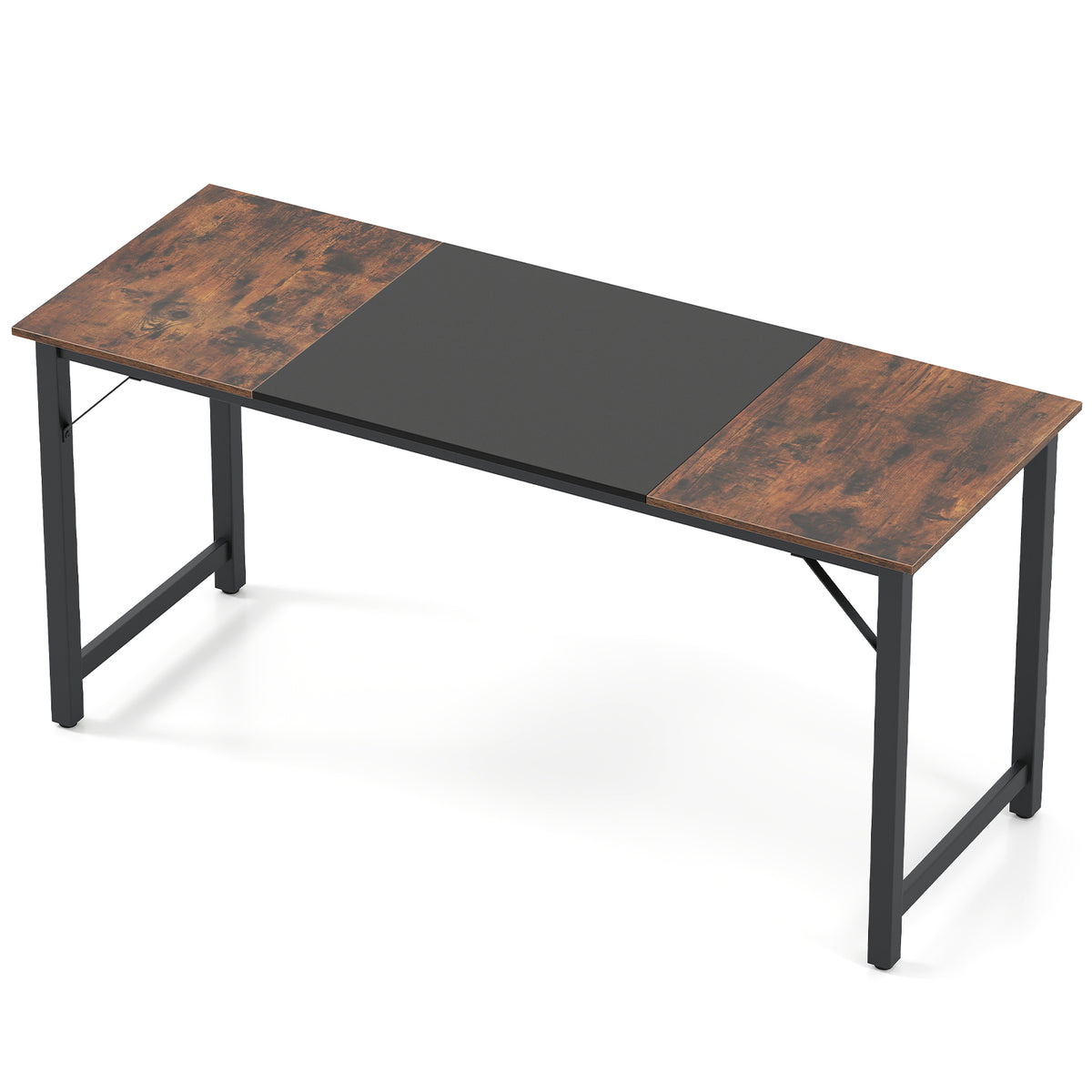 63 Inch Computer Desk with Steel Frame - Spacious Desk