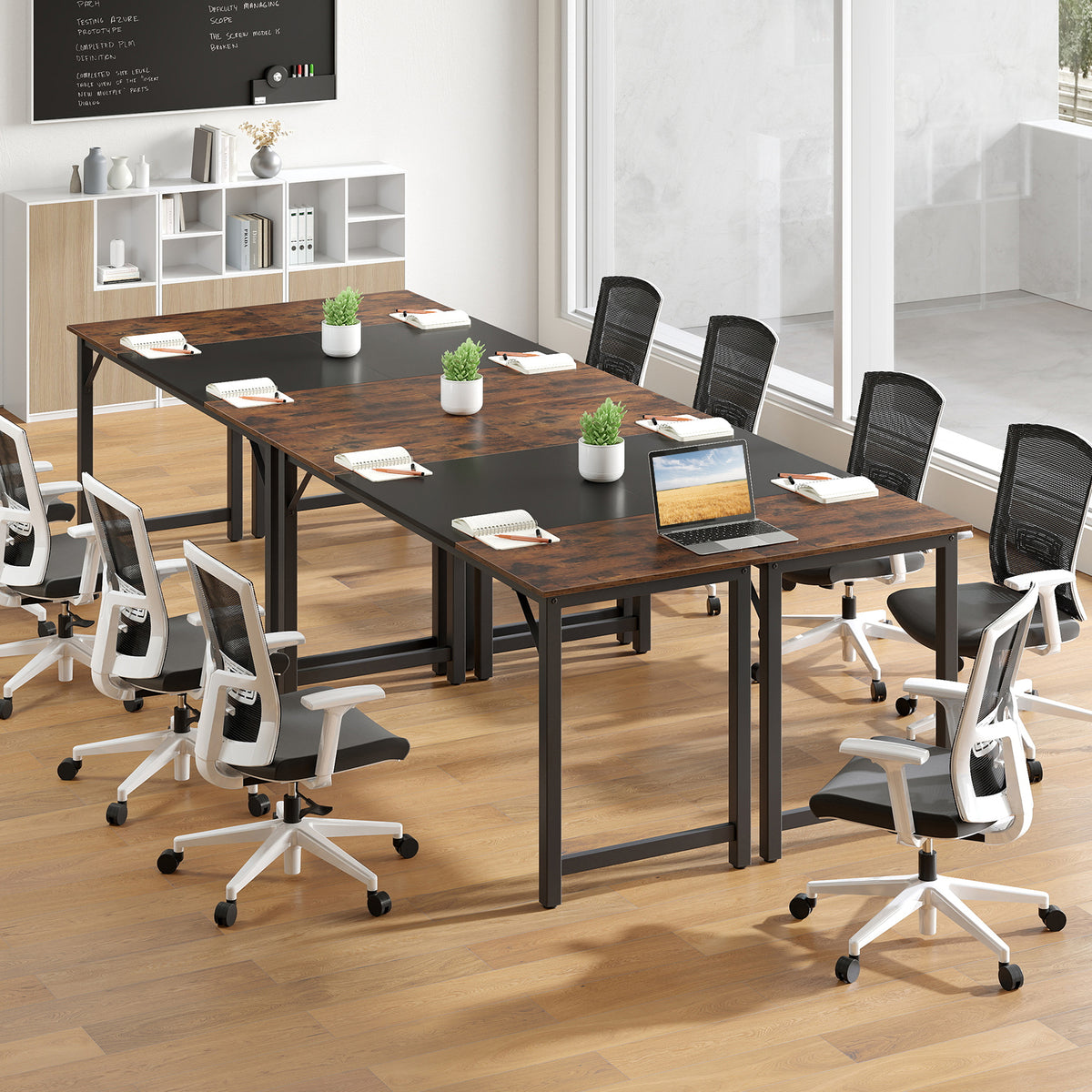 63 Inch Computer Desk with Steel Frame - Spacious Desk