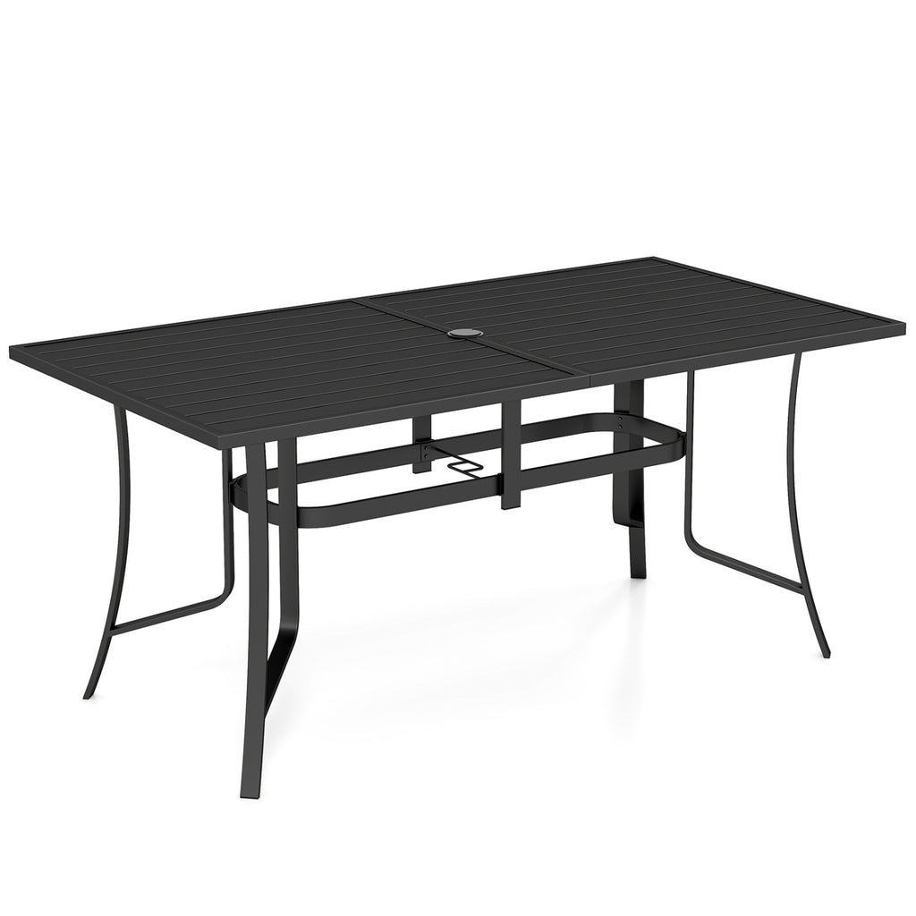 37" Square Patio Dining Table with Umbrella Hole - Seats 4
