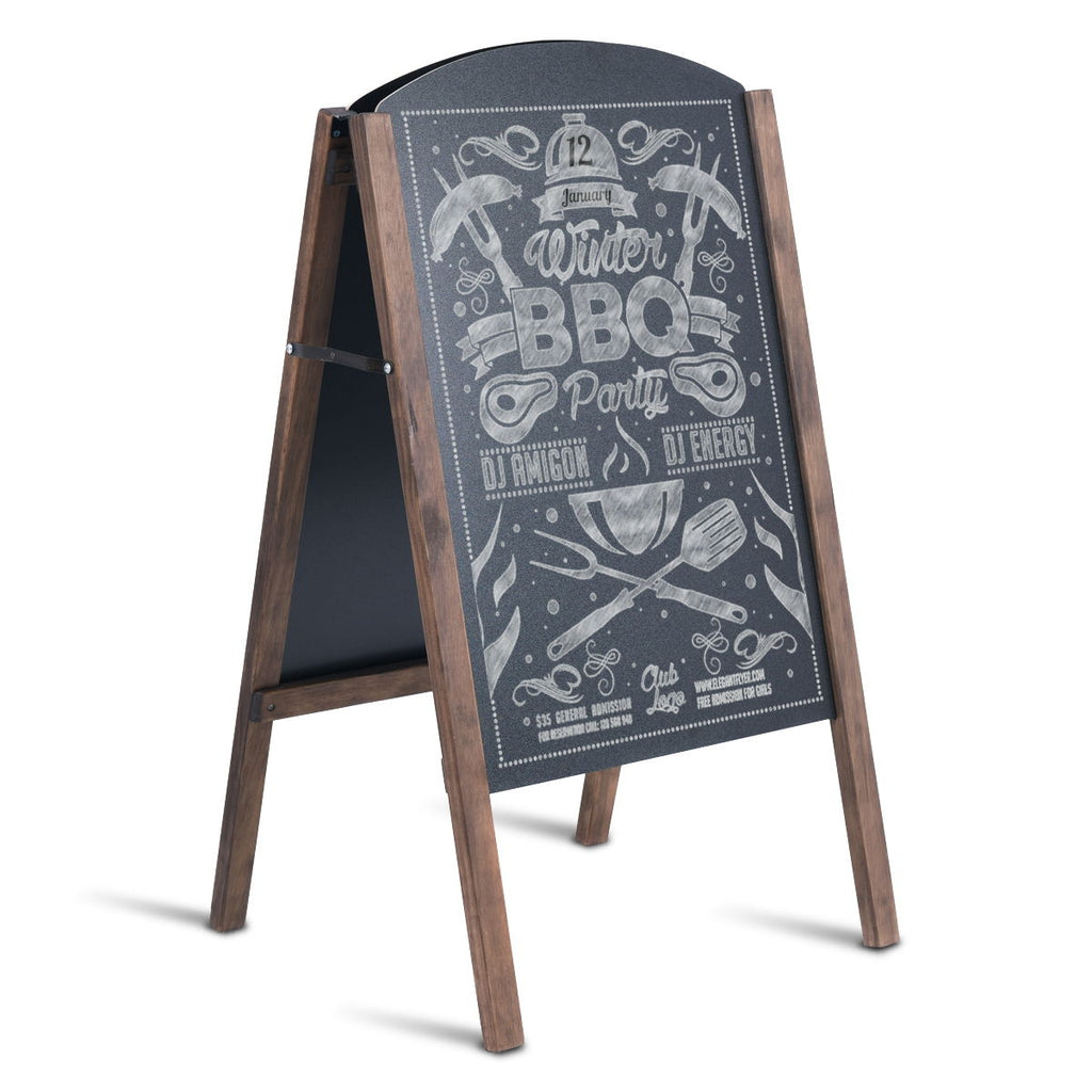 31.5 Inch Wooden A-Frame Sidewalk Signage Chalkboard for Outdoor Advertising