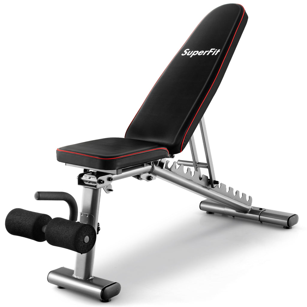 660 LBS Strength Training Bench with Adjustable Back & Seat - Black