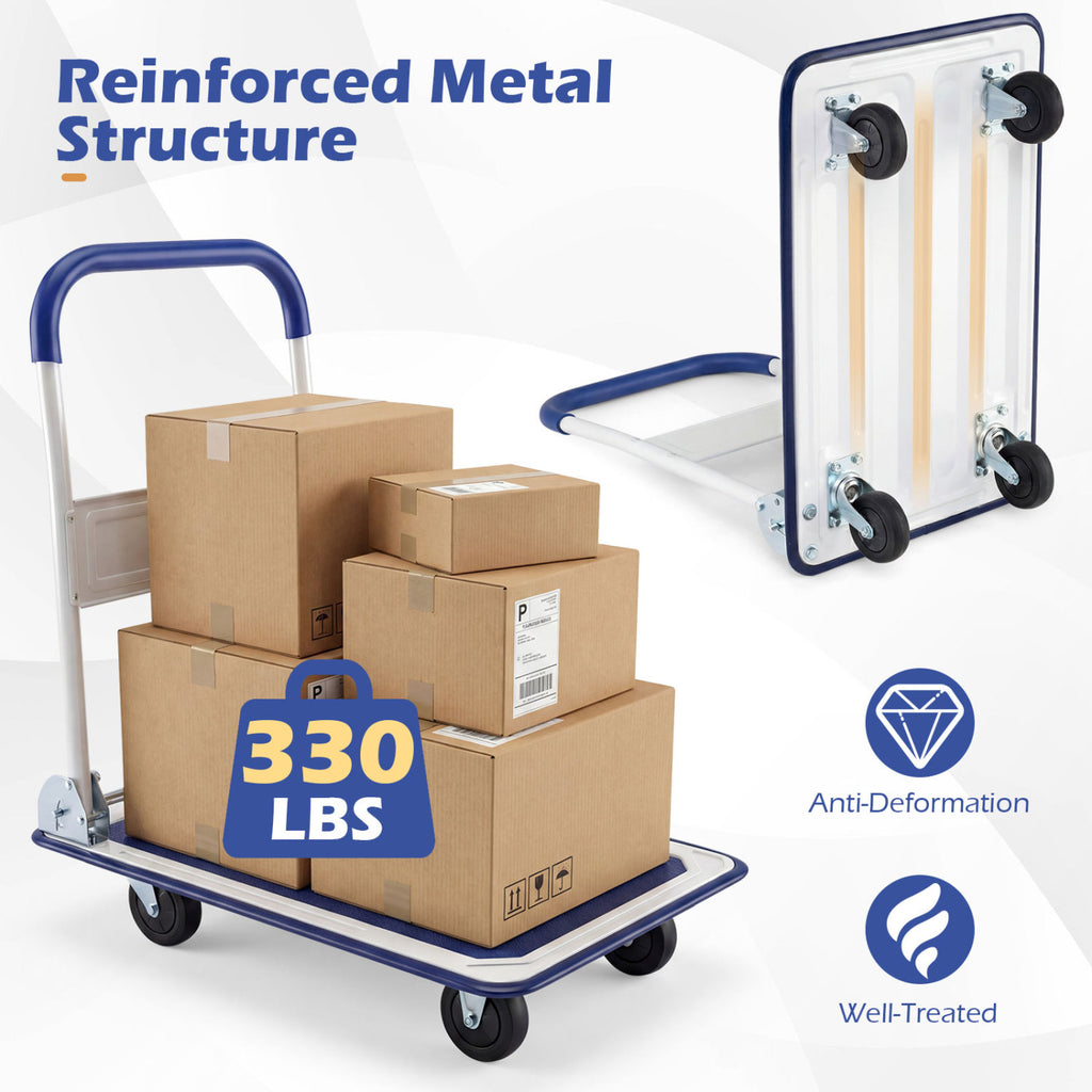 Folding Platform Cart 660 lbs Load - Blue