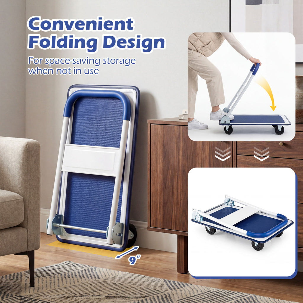 Folding Platform Cart 660 lbs Load - Blue