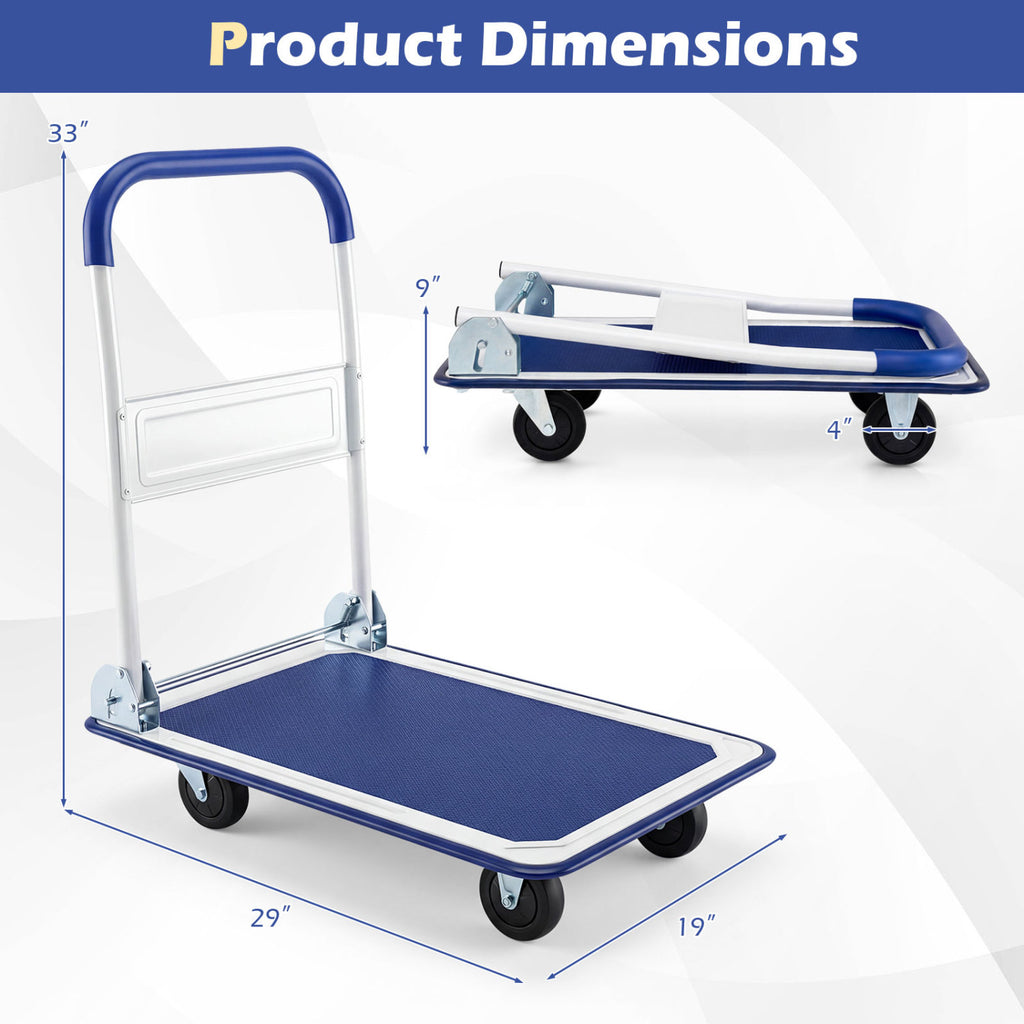 Folding Platform Cart 660 lbs Load - Blue