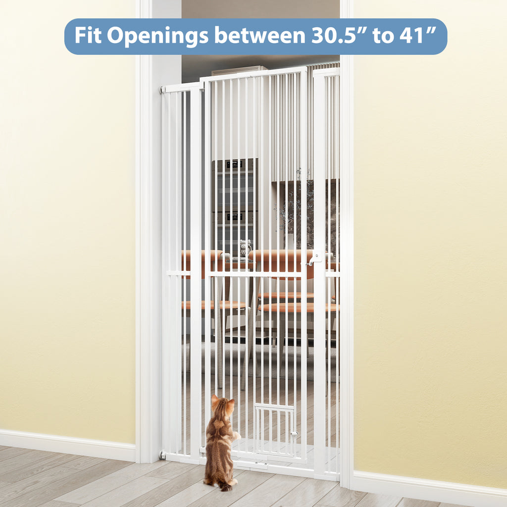 Extra Tall Metal Cat Gate 67.5 Inch with 30.5-41 Inch Width, White, Variation of this listing