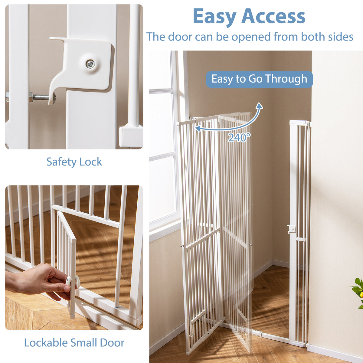 Extra Tall Metal Cat Gate 67.5 Inch with 30.5-41 Inch Width, White, Variation of this listing