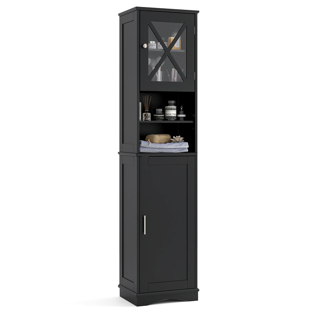 67 Inch Tall Bathroom Cabinet Freestanding Storage with 5 Adjustable