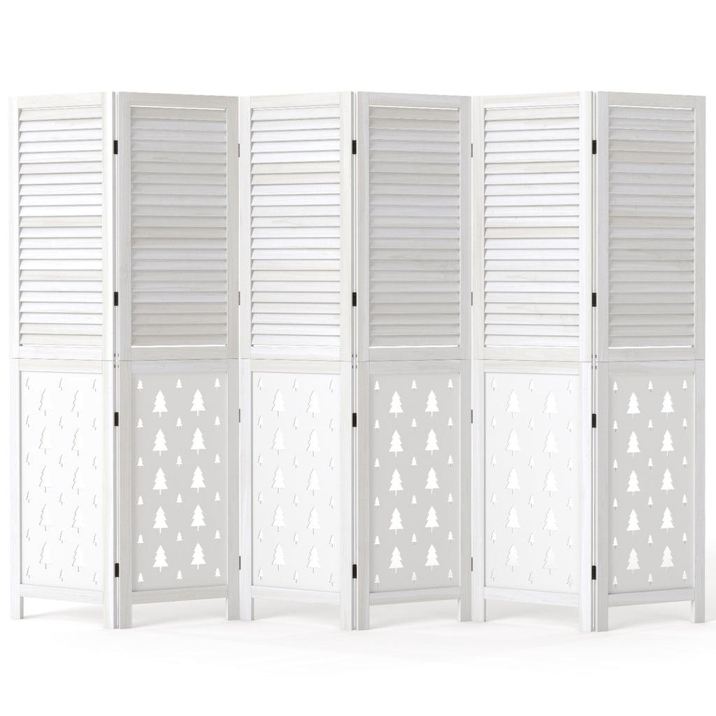 67-Inch Wooden Room Divider Screen with 4 Panels - Indoor Privacy Partition