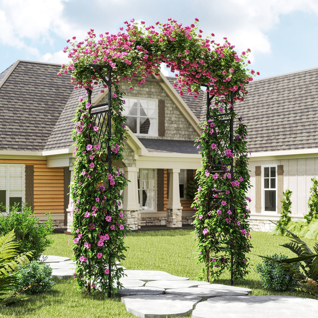 67 x 83 Inch Garden Arch Trellis - Black