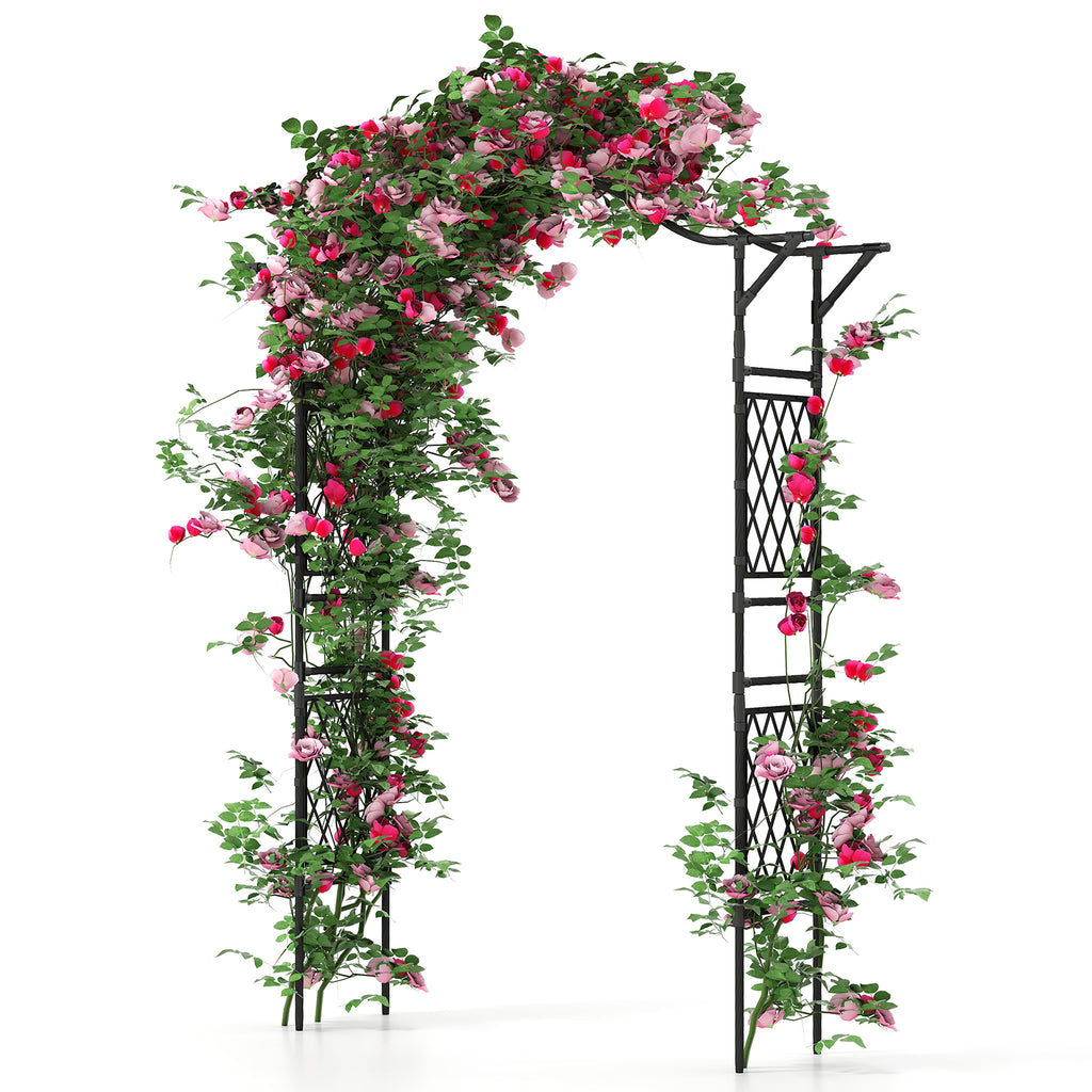 67 x 83 Inch Garden Arch Trellis - Black