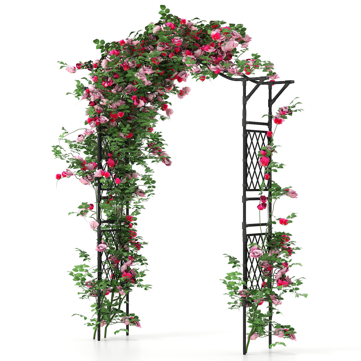 67 x 83 Inch Garden Arch Trellis - Black